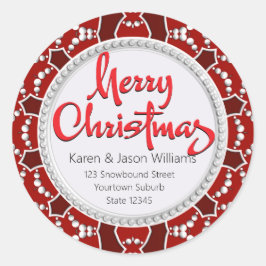 Red White Christmas Geschenk/Siegel Sticker