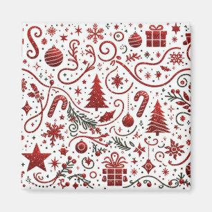 Red White Christmas Magnet