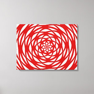 Red White Christmas Modern Circle Design Leinwanddruck