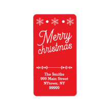 Red White Christmas Snowflakes Pattern Serif Text 