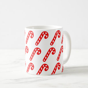 Red White Christmas Sticks Minimal Kaffeetasse