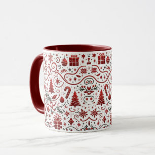 Red White Christmas Tasse