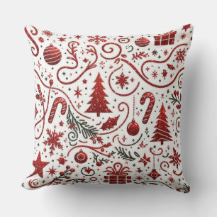 Red White Christmas Throw Kissen
