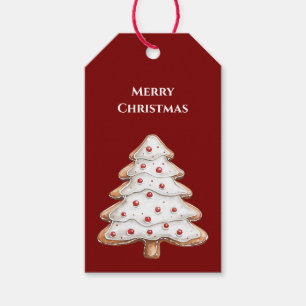 Red White Christmas Tree Geschenkanhänger