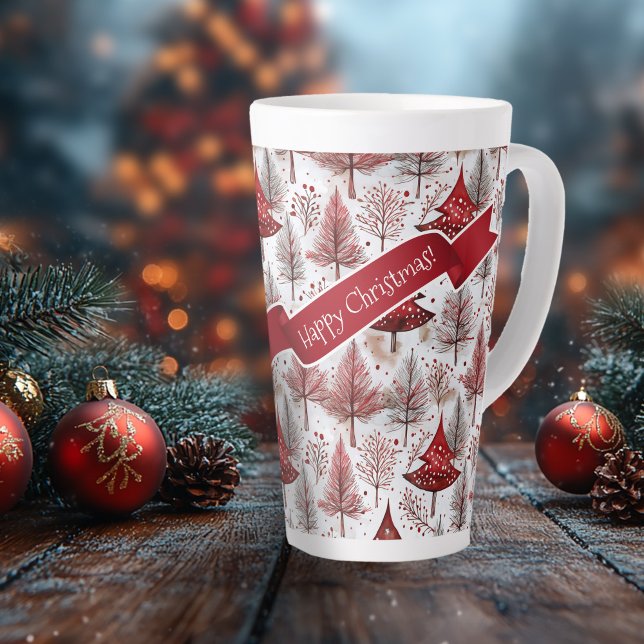 Red White Christmas Tree Pattern#4 ID1009 Milchtasse (Von Creator hochgeladen)