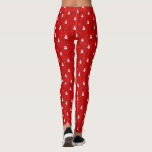 Red & White Christmas Tree und Snowman Pattern Leggings<br><div class="desc">Elegantes,  weißes und rotes Weihnachtsmuster,  schönes,  stilvolles Design. Entdecken Sie mehr Weihnachtsdesign in meinem Geschäft!</div>