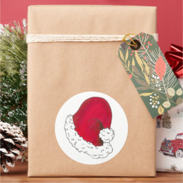 Red White Christmas Weihnachten Weihnachtsmann Wei Runder Aufkleber