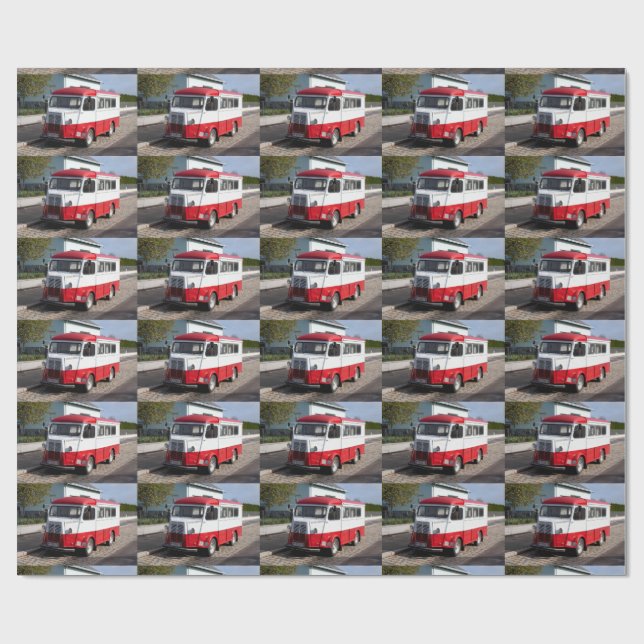 Red White Citroen Typ HY Van Geschenkpapier (Flach)