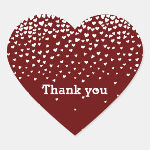 Red White Confetti Herz Herz-Aufkleber