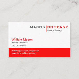 Red & White Corporate Business Card Visitenkarte