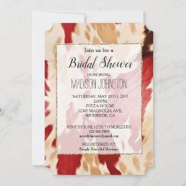 Red White Cream Western Cowhide Einladung