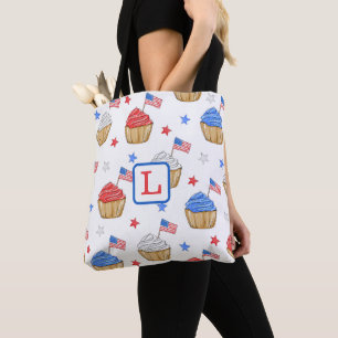 Red White Cupcake Flag Star Preppy