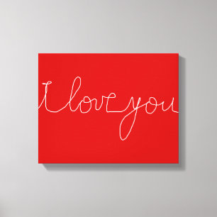 red & white decor love theme leinwanddruck