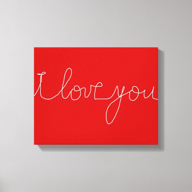 red & white decor love theme leinwanddruck (Vorderseite)