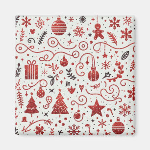 Red White Decoration Holiday Magnet
