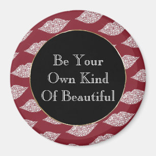 Red White Diamond Lippen Magnet