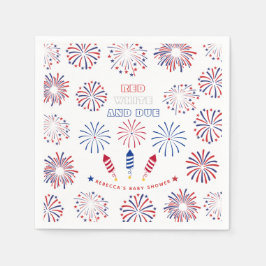 Red White Due 4. Juli Feuerwehr Baby Dusche Serviette