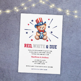 Red White Due 4. Juli Jungs Baby Dusche Einladung
