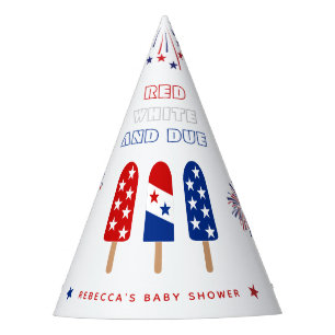 Red White Due 4. Juli Popsicles Babydusche Partyhütchen