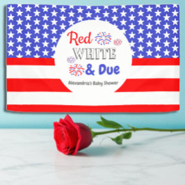 Red White & Due Baby Dusche Banner