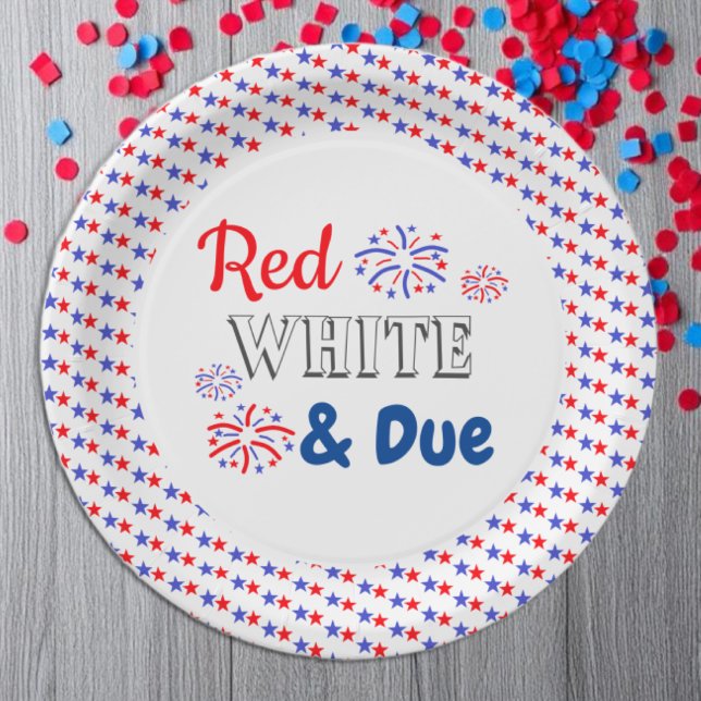 Red White & Due Baby Dusche Pappteller (Von Creator hochgeladen)