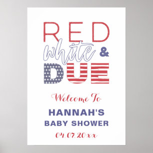 Red White & DUE Baby Dusche Party Begrüßungspaket Poster
