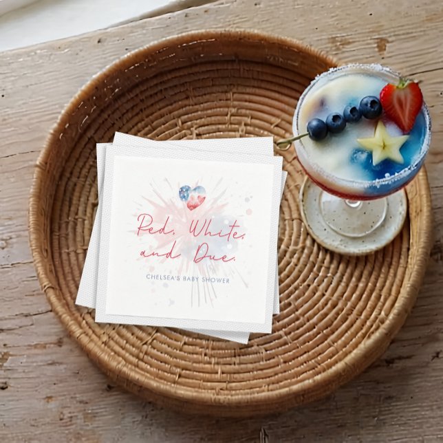 Red White & Due Baby Shower Napkins Serviette (Von Creator hochgeladen)