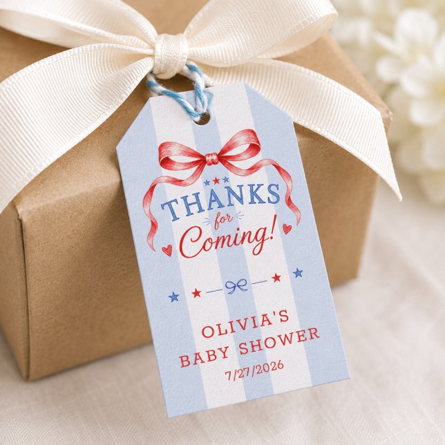 Red White & Due Favor Etikett Geschenkanhänger (Von Creator hochgeladen)
