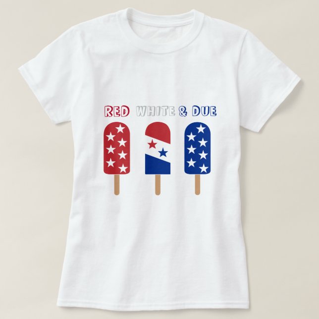 Red White Due Popsicles 4. Juli Babydusche T-Shirt (Design vorne)