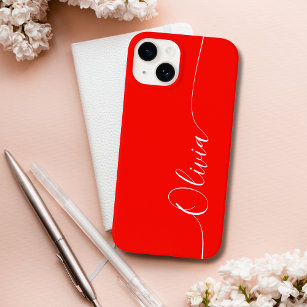 Red White Elegance Calligraphy Script Name Case-Mate iPhone 14 Hülle