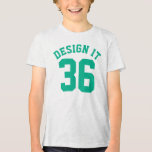 Red White & Emerald Green Kids | Sports Jersey Tri-Blend Shirt<br><div class="desc">Red White & Emerald Green Kids | Sports Jersey Design ・ Kids Football Jersey T - Shirt</div>