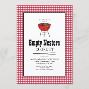 Red White Empty Nesters Cookout Barbecue Einladung