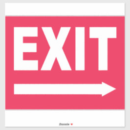 Red & White Exit Sign Aufkleber