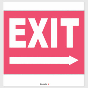 Red & White Exit Sign Aufkleber