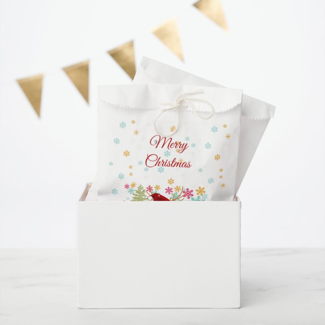 Red White Festive Winter Niedlich Deer Frohe Weihn Geschenktütchen (Party)
