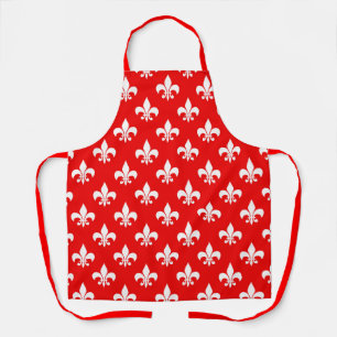 Red White Fleur-de-lis Schürze
