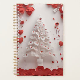 Red & White Floral Handmade‑Style Art Design Planer