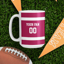 Red & White Football Team Personalisiert Tasse