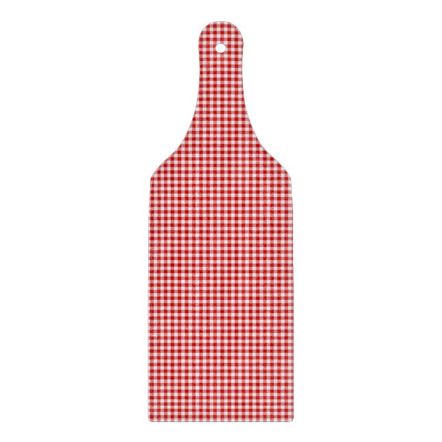 Red-White Gingham-CUTTING BOARD PADDLE Schneidebrett (Vorderseite)