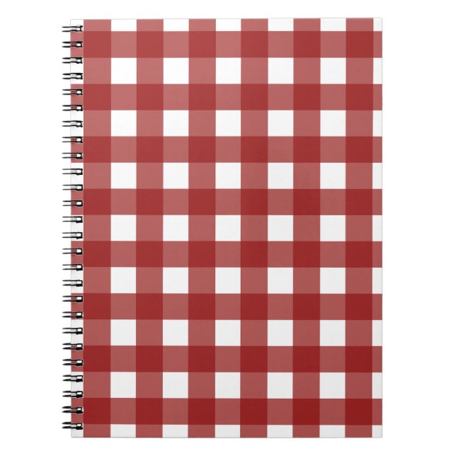 Red White Gingham Karo Kariert Notizblock (Vorderseite)
