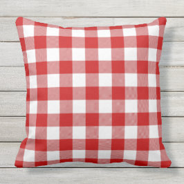 Red & White Gingham Karo Kissen