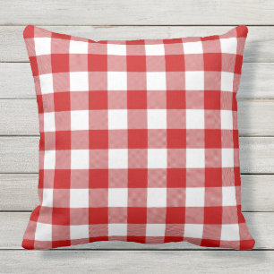 Red & White Gingham Karo Kissen