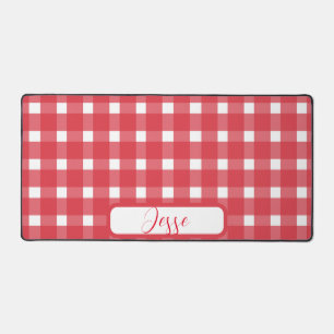 Red White Gingham Pattern Schreibtischunterlage