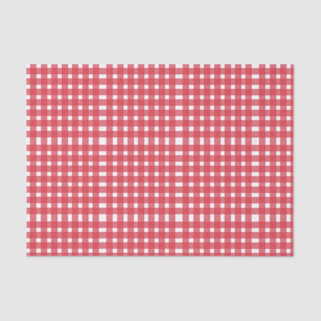 Red White Gingham Pattern Seidenpapier (Vorderseite)