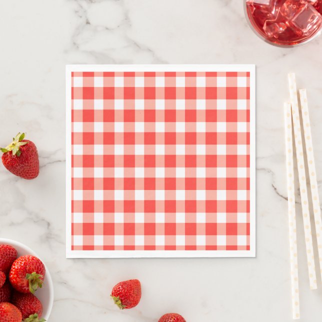 Red White Gingham Pattern Serviette (Beispiel)