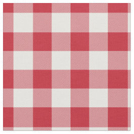 Red & White Gingham Plaid Stoff
