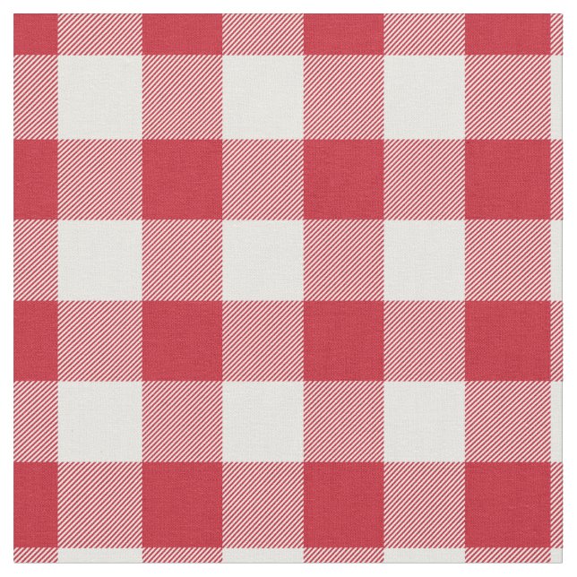 Red & White Gingham Plaid Stoff (Nahaufnahme)
