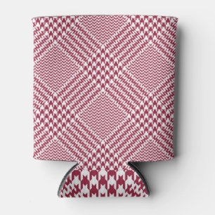 Red White Glen Kariert: Tweed Tartan Dosenkühler