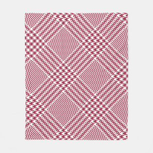 Red White Glen Kariert: Tweed Tartan Fleecedecke