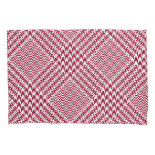 Red White Glen Kariert: Tweed Tartan Kissenbezug